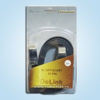 Шнур DeLink Premium SCART-SCART 21 pin 2м - Магазин спутникового оборудования "Всё ТВ"