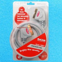 Шнур DeLink SCART-SCART GREY пластик 10 метров - Магазин спутникового оборудования "Всё ТВ"