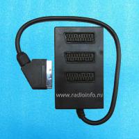 Шнур-переходник SCART - SCART 3шт Скарт (21pin 0.5м)  - Магазин спутникового оборудования "Всё ТВ"
