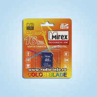 Карта памяти SDHC Card Mirex 16GB color blade class 10 Full HD - Магазин спутникового оборудования "Всё ТВ"