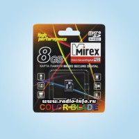 Карта памяти micro SDHC Card Mirex 8GB color blade - Магазин спутникового оборудования "Всё ТВ"