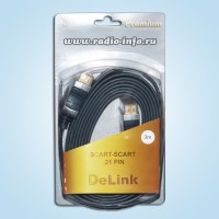 Шнур DeLink Premium SCART-SCART 21 pin 3м - Магазин спутникового оборудования "Всё ТВ"